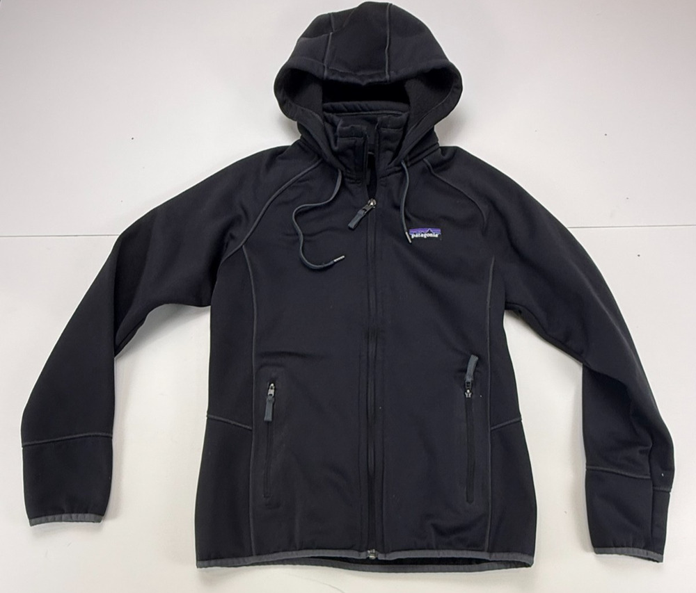 Patagonia Tech Fleece Hoody Womens S Black Full Zip Jacket STY25940 FA15